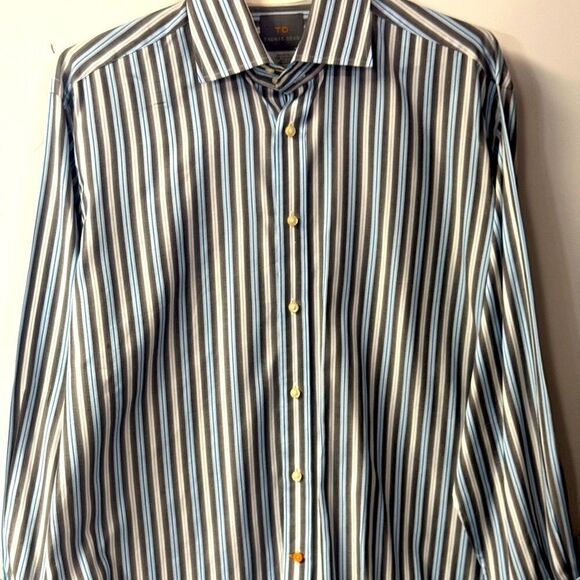 Thomas Dean mens button down collared shirt size L great condition - Picture 1 of 6